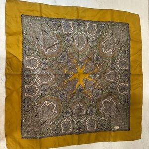 Liberty of London Silk Scarf in Mustard and Gray Tones
